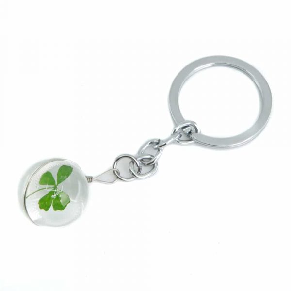 Keychain Real Four Leaf Clover Good Luck Zenvol Europe