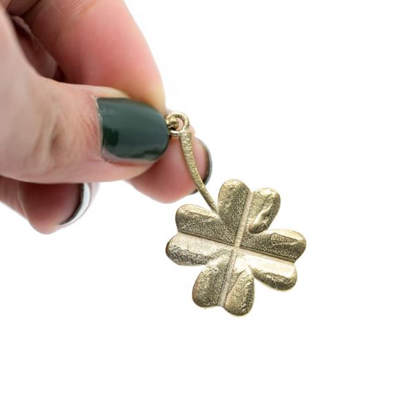 Pendant Four Leaf Clover Gold Coloured Mm Zenvol Europe