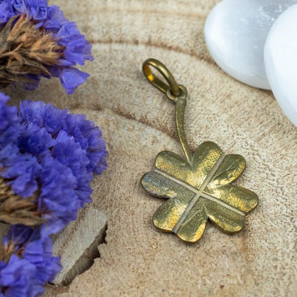 Pendant Four Leaf Clover Gold Coloured Mm Zenvol Europe