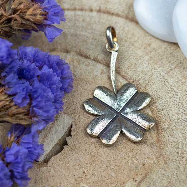 Pendant Four Leaf Clover Silver Coloured 40 Mm Zenvol Europe