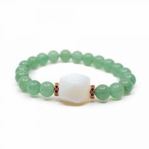 Gemstone Bracelet Green Aventurine with Opalite