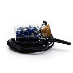 Gift Bottle on Wax Cord with Lapis Lazuli