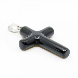 Gemstone pendant Cross Obsidian (45 mm)