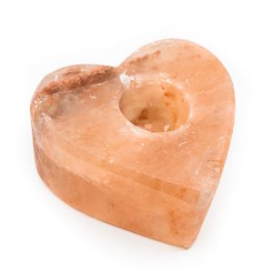 Salt Stone Tea Light Holder Orange Heart (1.3 kg) 12 x 12 cm