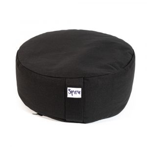 Spiru Meditation Cushion Round Cotton Black - 36 x 15 cm