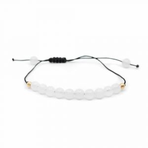 Gemstone Bracelet White Jade Adjustable