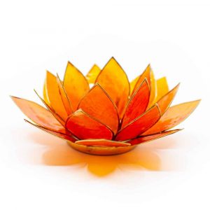 Lotus Mood Light Orange 2nd Chakra Gold Rim