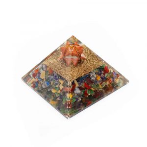 Orgone Pyramid Chakra Jasper with Jasper Mercaba (70 mm)