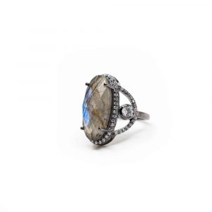 Labradorite Gemstone Ring 925 Silver - A+ Quality