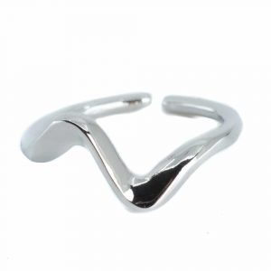 Adjustable Ring Ripple Copper Silver Colored