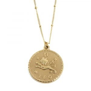 Metal Horoscope Pendant Leo Gold Colored (25 mm)