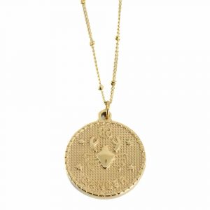 Metal Horoscope Pendant Cancer Gold Colored (25 mm)