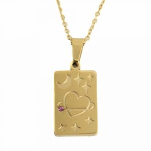 Stainless Steel Pendant Heart Gold Colored (20 mm)