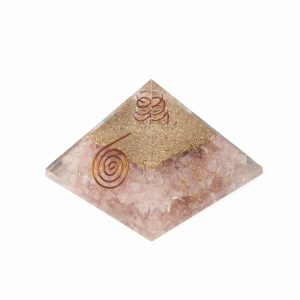 Orgone Pyramid Rose Quartz Copper Spiral (70 mm)