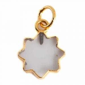 Gemstone Pendant Rock Crystal Sun - Gold-Plated - 12 mm