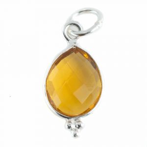 Birthstone Pendant November Citrine 925 Silver - 10 mm