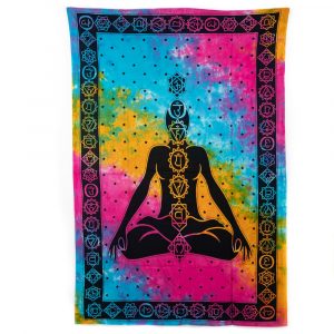Chakra Tapestry Cotton Colourful Meditation Authentic (215 x 135 cm)
