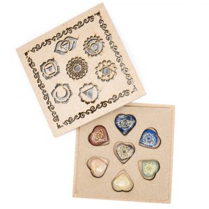 Chakra Gemstones Hearts Set in Box
