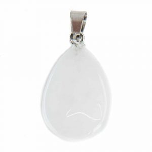 Drop-Shaped Gemstone Pendant White Jade (20 mm)