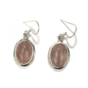 Gemstone Earrings Rose Quartz 925 Silver "Usnasha"