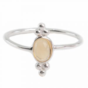 Gemstone Ring Citrine - 925 Silver - Fancy (Size 17)