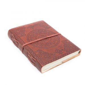 Handmade Leather Notebook Lotus OHM (17.5 x 13 cm)