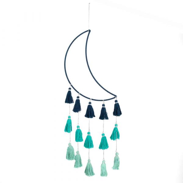 Handmade Macramé Pendant - Blue Moon - For a Good Night's Sleep (50 cm)