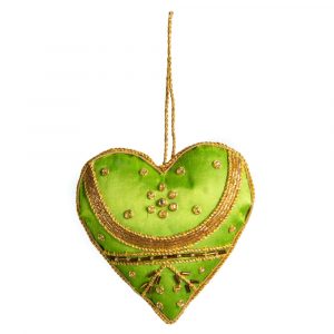 Pendant Ornament Traditional Heart Green (16 cm)