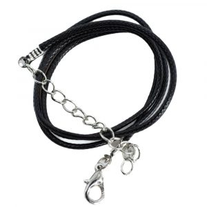 Simple Leather Necklace with Lobster Clasp Black