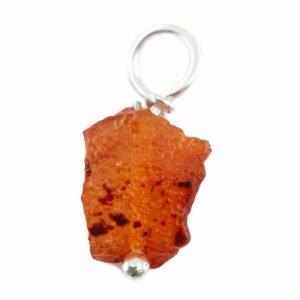 Raw Gemstone Pendant Carnelian 925 Silver (8 - 12 mm)