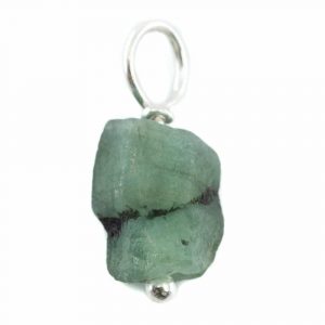 Raw Gemstone Pendant Emerald 925 Silver (8 - 12 mm)