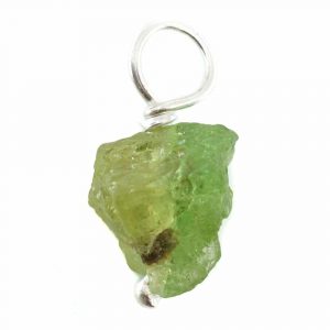 Raw Gemstone Pendant Tsavorite 925 Silver (8 - 12 mm)