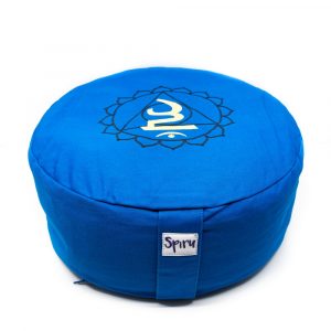 Spiru Meditation Cushion Cotton Blue - 5th Chakra Vishuddha - 36 x 15 cm