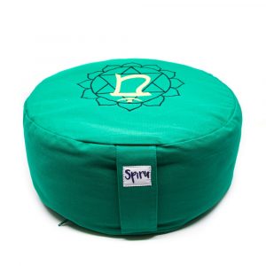 Spiru Meditation Cushion Cotton Green - 4th Chakra Anahata - 36 x 15 cm