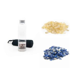 Gemstone Water Bottle with Tumbled Stones for Self-Confidence - Bundle