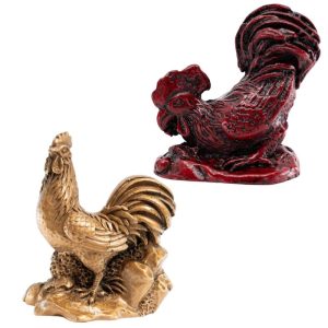 Feng Shui Chinese Zodiac Rooster Figurines Set - Bundle