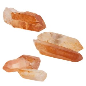 Rough Brazilian Tangerine Quartz Points Set - Bundle