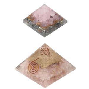 Rose Quartz Orgonite Pyramid Set (Large and Small) - Bundle