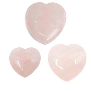 Rose Quartz Gemstone Hearts Set (Large - Medium - Small) - Bundle