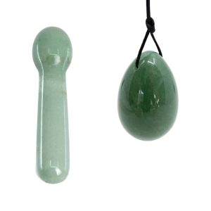 Green Aventurine Yoni Egg & Stick Set - Bundle