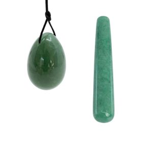 Green Aventurine Yoni Egg & Wand Set - Bundle