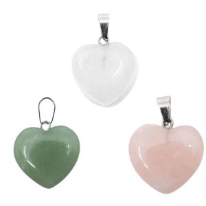 Gemstone Heart Pendant Set (20 mm) -Bundle