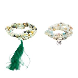 Mala Necklace & Bracelet Set - Amazonite - Bundle