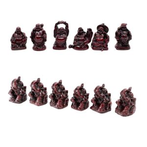 Mini Buddha and Ganesha (Red) - Bundle