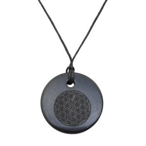 Shungite Pendant - Flower of Life (30 mm)